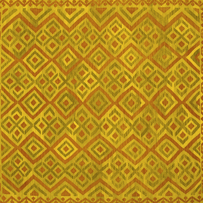Square Machine Washable Abstract Yellow Contemporary Rug, wshcon714yw