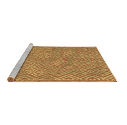 Sideview of Machine Washable Abstract Brown Contemporary Rug, wshcon714brn