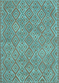 Abstract Light Blue Contemporary Rug, con714lblu