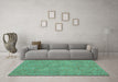 Machine Washable Abstract Turquoise Contemporary Area Rugs in a Living Room,, wshcon714turq