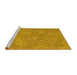 Sideview of Machine Washable Abstract Yellow Contemporary Rug, wshcon714yw