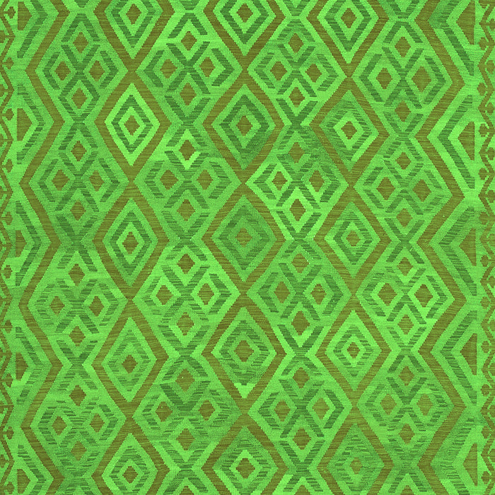 Serging Thickness of Machine Washable Abstract Green Contemporary Area Rugs, wshcon714grn