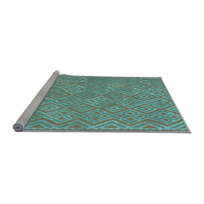Sideview of Machine Washable Abstract Light Blue Contemporary Rug, wshcon714lblu