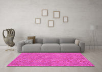 Machine Washable Abstract Pink Contemporary Rug, wshcon714pnk
