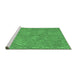 Sideview of Machine Washable Abstract Emerald Green Contemporary Area Rugs, wshcon714emgrn