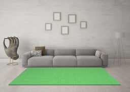 Machine Washable Abstract Emerald Green Contemporary Area Rugs in a Living Room,, wshcon715emgrn