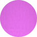 Round Abstract Purple Contemporary Rug, con715pur