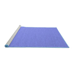 Sideview of Machine Washable Abstract Blue Contemporary Rug, wshcon715blu