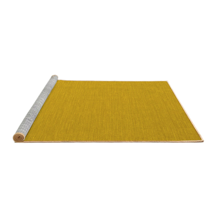 Sideview of Machine Washable Abstract Yellow Contemporary Rug, wshcon715yw