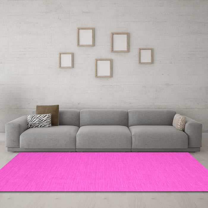 Machine Washable Abstract Pink Contemporary Rug in a Living Room, wshcon715pnk