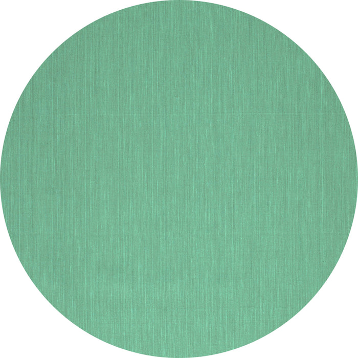 Round Abstract Turquoise Contemporary Rug, con715turq