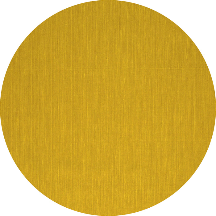 Round Machine Washable Abstract Yellow Contemporary Rug, wshcon715yw