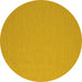 Round Machine Washable Abstract Yellow Contemporary Rug, wshcon715yw