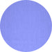 Round Abstract Blue Contemporary Rug, con715blu