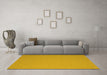Machine Washable Abstract Yellow Contemporary Rug in a Living Room, wshcon715yw