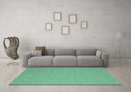 Machine Washable Abstract Turquoise Contemporary Area Rugs in a Living Room,, wshcon715turq