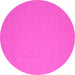 Round Machine Washable Abstract Pink Contemporary Rug, wshcon715pnk