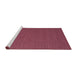 Serging Thickness of Machine Washable Contemporary Bright Maroon Red Rug, wshcon716