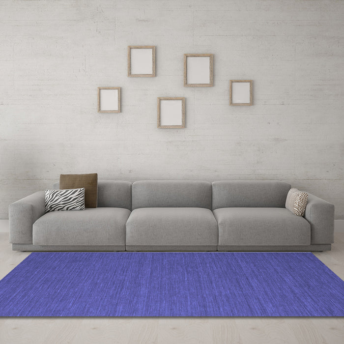 Machine Washable Abstract Blue Contemporary Rug in a Living Room, wshcon716blu