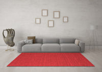 Machine Washable Abstract Red Contemporary Rug, wshcon716red