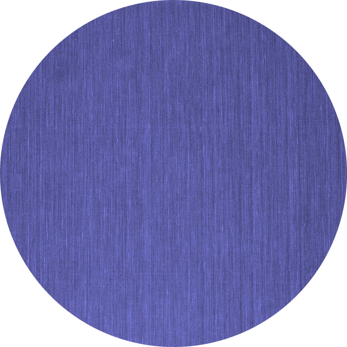 Round Abstract Blue Contemporary Rug, con716blu