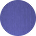 Round Abstract Blue Contemporary Rug, con716blu