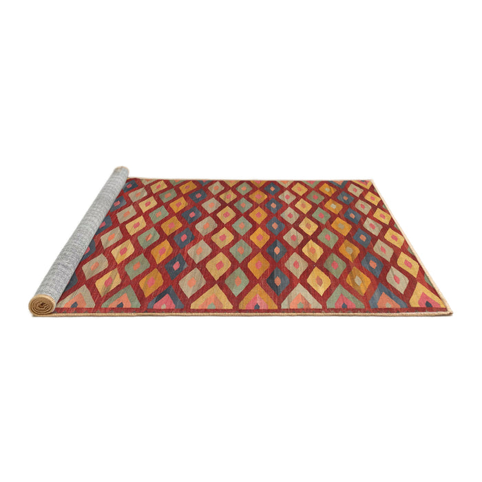 Serging Thickness of Machine Washable Contemporary Red Rug, wshcon717