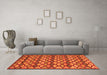 Machine Washable Oriental Orange Traditional Area Rugs in a Living Room, wshcon717org