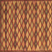 Square Machine Washable Oriental Brown Traditional Rug, wshcon717brn