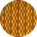 Round Oriental Yellow Traditional Rug, con717yw