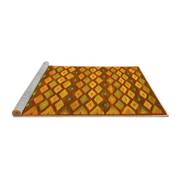 Sideview of Machine Washable Oriental Yellow Traditional Rug, wshcon717yw