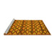 Sideview of Machine Washable Oriental Yellow Traditional Rug, wshcon717yw