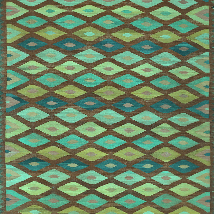 Machine Washable Oriental Turquoise Traditional Area Rugs, wshcon717turq