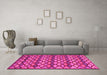 Machine Washable Oriental Pink Traditional Rug in a Living Room, wshcon717pnk