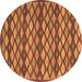 Round Oriental Brown Traditional Rug, con717brn