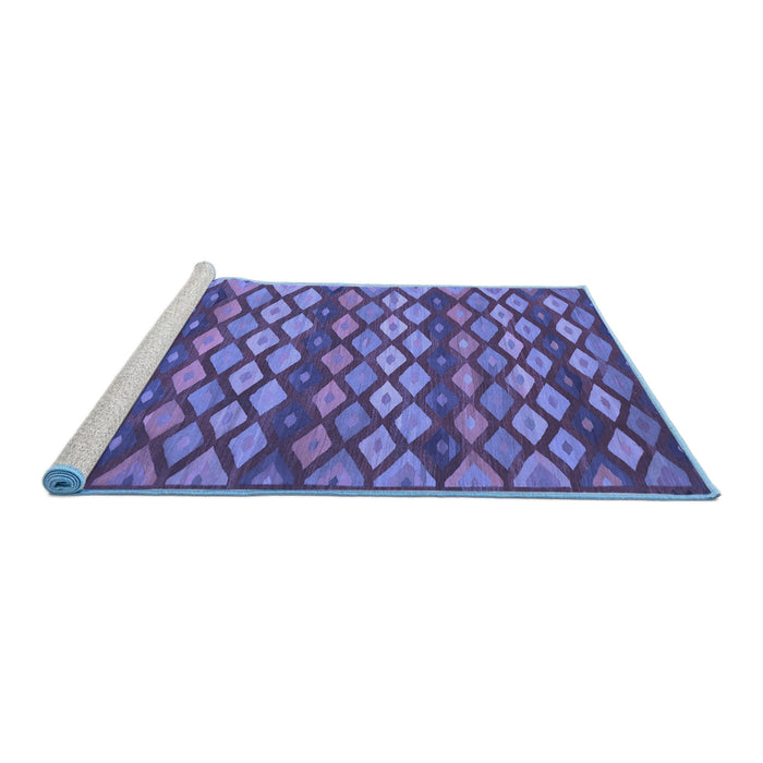 Sideview of Machine Washable Oriental Blue Traditional Rug, wshcon717blu