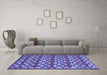 Machine Washable Oriental Blue Traditional Rug in a Living Room, wshcon717blu