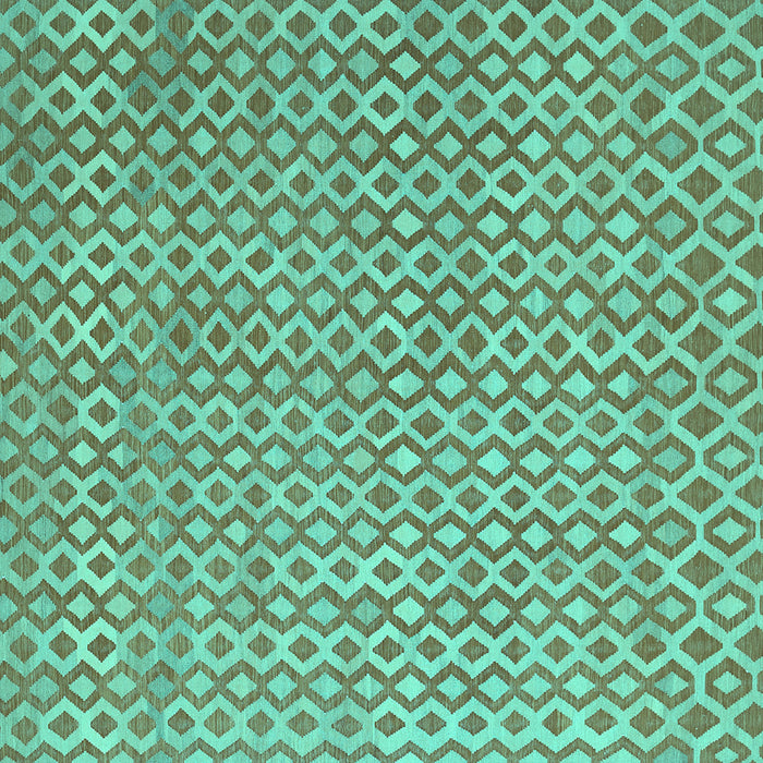 Square Machine Washable Abstract Turquoise Contemporary Area Rugs, wshcon718turq