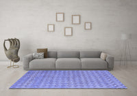 Machine Washable Abstract Blue Contemporary Rug, wshcon718blu