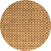 Round Abstract Brown Contemporary Rug, con718brn