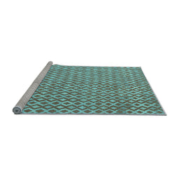 Sideview of Machine Washable Abstract Light Blue Contemporary Rug, wshcon718lblu