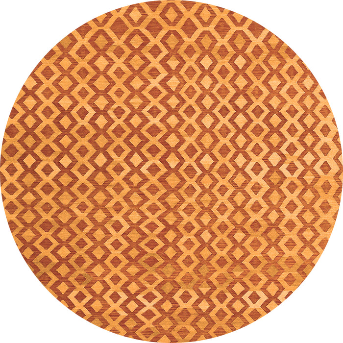 Square Abstract Orange Contemporary Rug, con718org