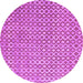 Round Abstract Purple Contemporary Rug, con718pur