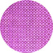 Round Machine Washable Abstract Purple Contemporary Area Rugs, wshcon718pur