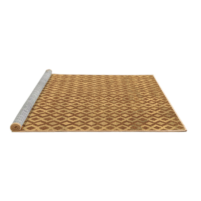 Sideview of Machine Washable Abstract Brown Contemporary Rug, wshcon718brn