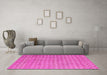 Machine Washable Abstract Pink Contemporary Rug in a Living Room, wshcon718pnk