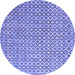 Round Machine Washable Abstract Blue Contemporary Rug, wshcon718blu