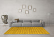 Machine Washable Abstract Yellow Contemporary Rug in a Living Room, wshcon718yw