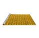 Sideview of Machine Washable Abstract Yellow Contemporary Rug, wshcon718yw