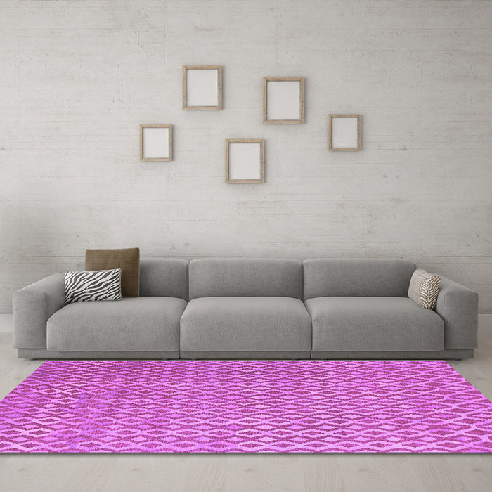 Machine Washable Abstract Purple Contemporary Area Rugs in a Living Room, wshcon718pur